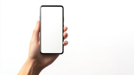 Holding a smartphone upright in a hand urban setting digital interaction outdoor environment close-up view technology concept