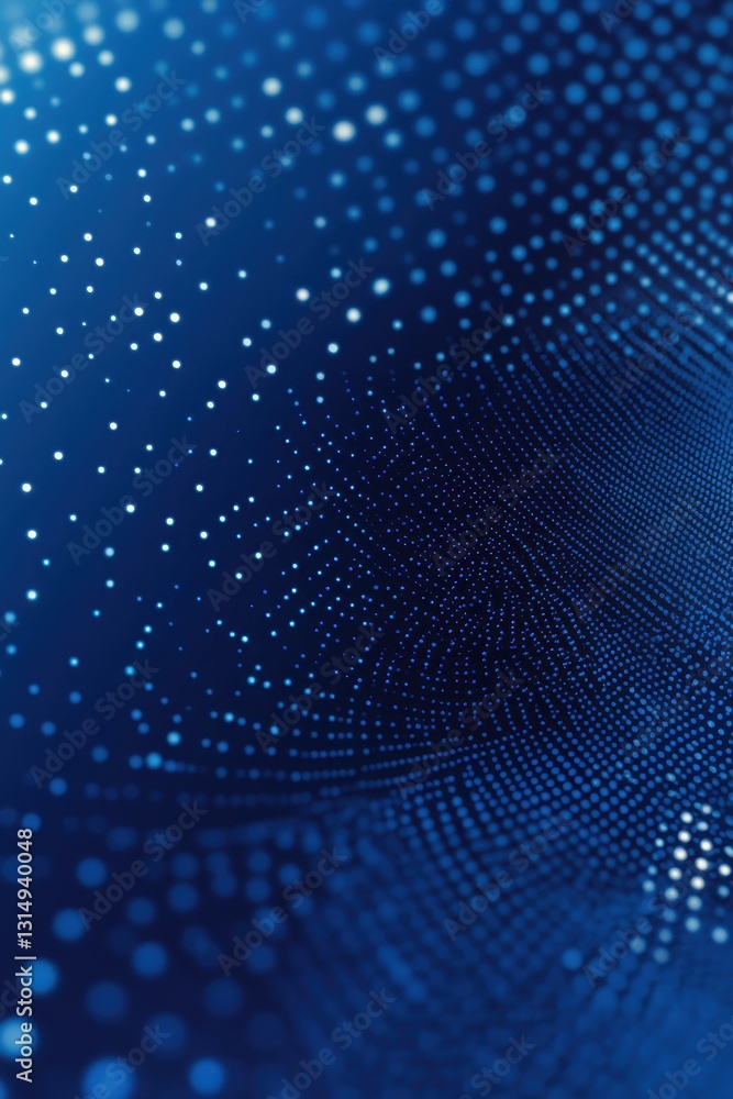Poster Captivating blue abstract background with glowing dots creating a futuristic and dynamic visual effect perfect for tech and science themes