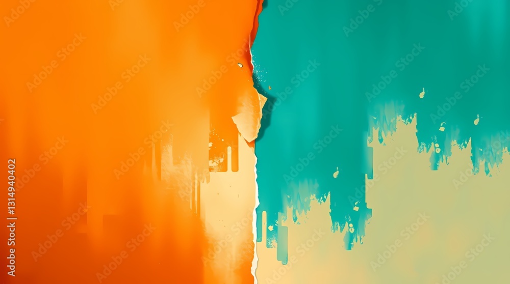 Aufkleber colorful contrast: an abstract composition with vibrant, overlapping hues. expressing the dynamic in