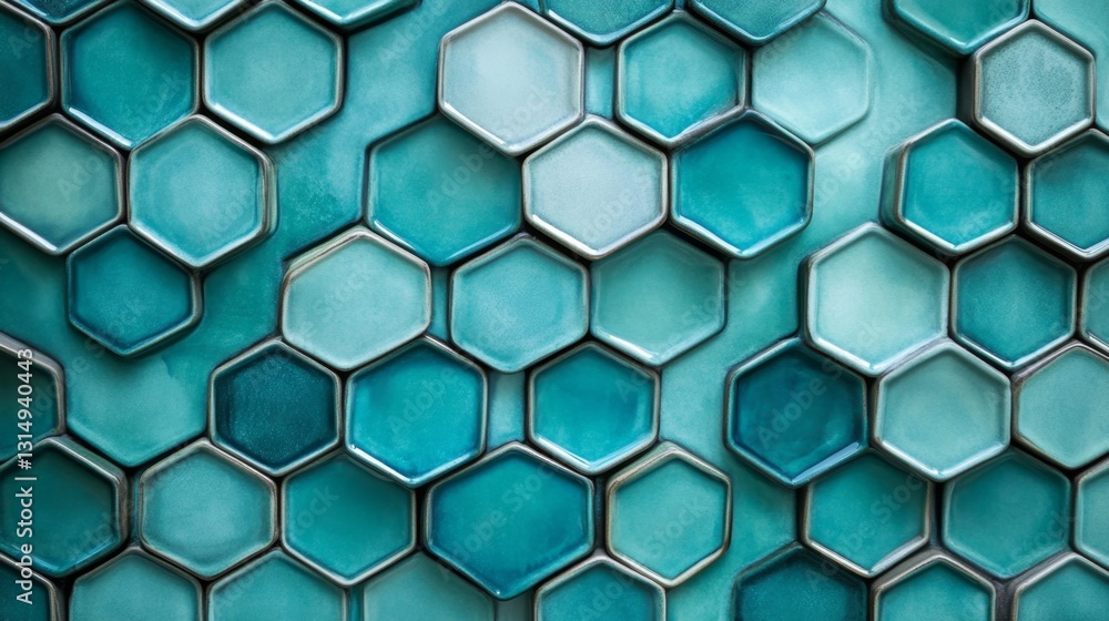 Poster creating a hexagonal pattern with overlapping elements graphic design digital art modern abstract co