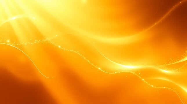 Golden Light: Abstract flowing gold energy background, with dynamic light ray, creating a sense of warmth and radiance.