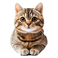 Fototapeta premium Adorable Tabby Kitten Gazing Sweetly Paws Together Pure Delight
