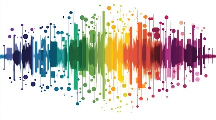 Abstract Colorful Audio Waveform Visual Representation for Sound Design