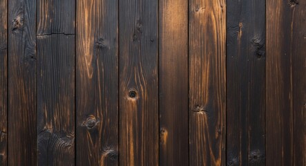 Fototapeta premium Dark Brown Weathered Wood Planks Background Texture.