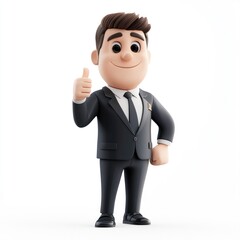 Obraz premium A man in a suit giving a thumb up