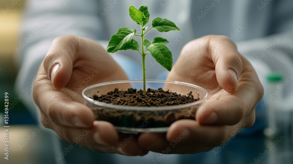 Poster researcher conducting experiments laboratory high-resolution image scientific environment vertical v