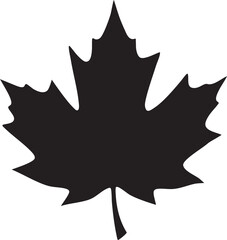 Silhouette maple. Hand drawn autumn vector illustration. 