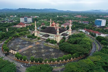 Aerial View The Mosque with Mountain View.
Al-Bantani Grand Mosque, Serang City, Banten