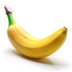 one banana isolated on white background with clipping path