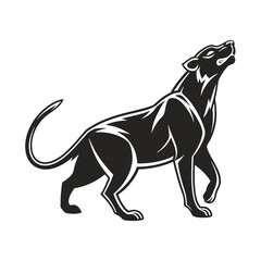 vector illustration of a black lion