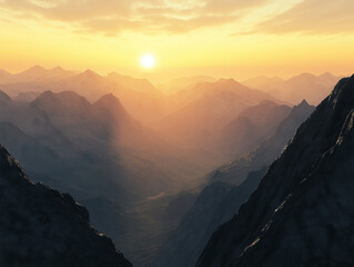Fototapeta premium sunset over the mountains