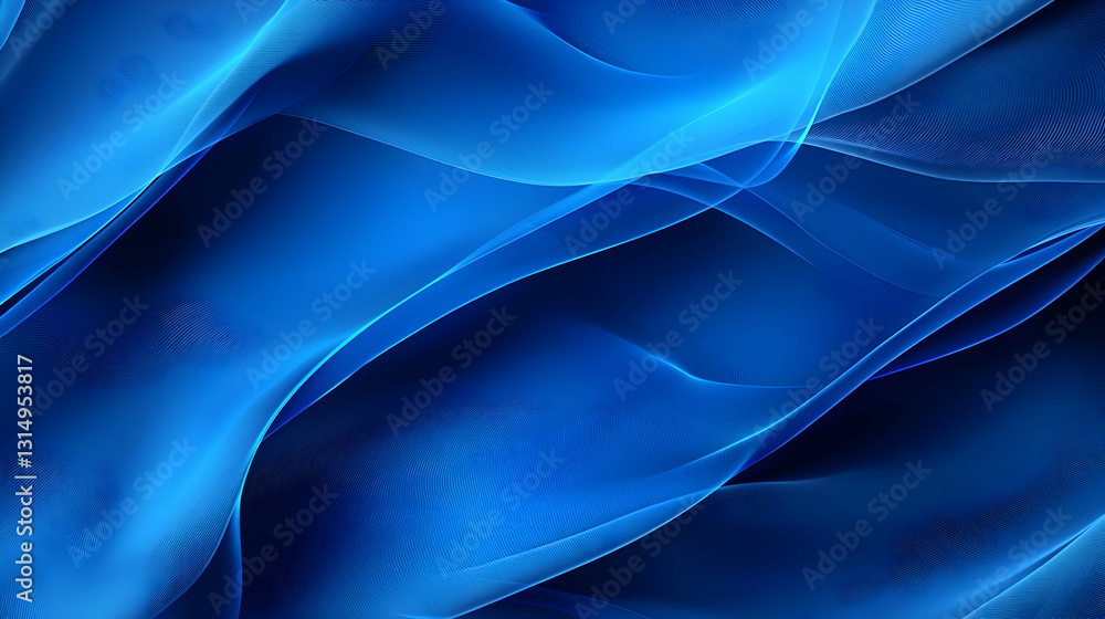 Aufkleber dynamic flowing blue abstract background with smooth elegant waves and deep rich texture in modern d