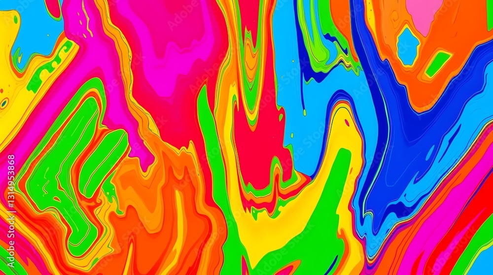 Aufkleber vibrant colors abstract: a dynamic abstract artwork explodes with a riot of vivid, swirling colors, 