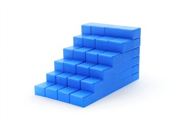 Obraz premium Blue blocks forming ascending staircase.