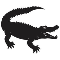 crocodile silhouette vector art