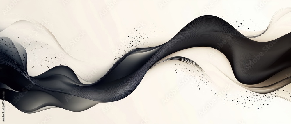 Poster elegant abstract wave design with flowing lines and subtle gradients creating a modern artistic back