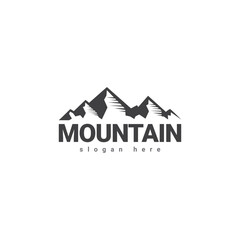 Mountain logo vector. Mountain outdoor silhouette abstract background icon design