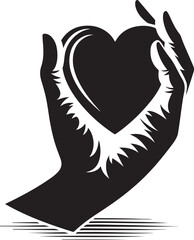 One hand over heart vector illustration