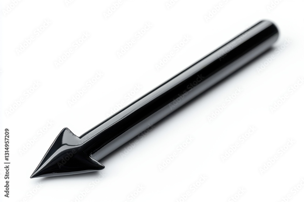Poster sleek black arrow on white backdrop symbolizing direction precision and modern design with sharp foc