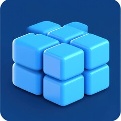 Blue cubes forming a larger cube structure.