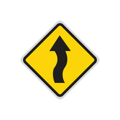 Turn signal traffic sign symbol on white background. Vector Ilustration