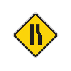 Right  turn signal road sign symbol on white background. Vector Illustration