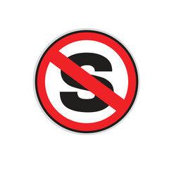 No stopping sign symbol on white background. Vector Ilustration