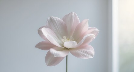 Obraz premium A single flower with a white center and pink petals