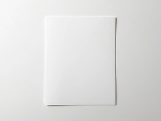 Blank white paper mockup on white background