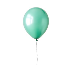 Green Balloon on Black Background Isolated on Transparent Background