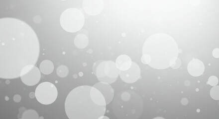 Abstract background, soft gray tones, floating circular shapes, ethereal bokeh effect, dreamy atmosphere, subtle light spots, minimalist design, blurred gradient, monochromatic palette, gentle lumines