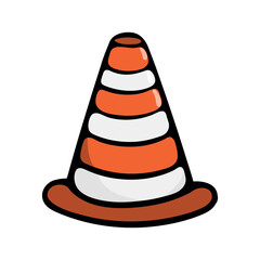 Car cone. Auto accessories. Color vector illustration isolated on white background for car service advertising, print, icon, sticker