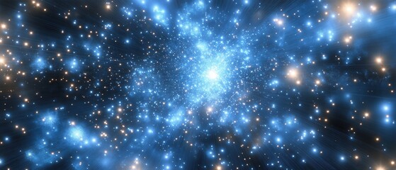 Obraz premium Captivating cosmic expanse of a radiant star cluster illuminating the vastness of space with celestial brilliance and ethereal glow