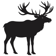 a vector silhouette of a large bull elk bugling