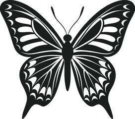 Ornate Butterfly Silhouette Vector - Spring Nature Design