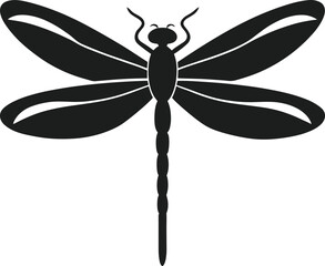 Elegant Dragonfly Silhouette - Spring-Inspired Vector Illustration