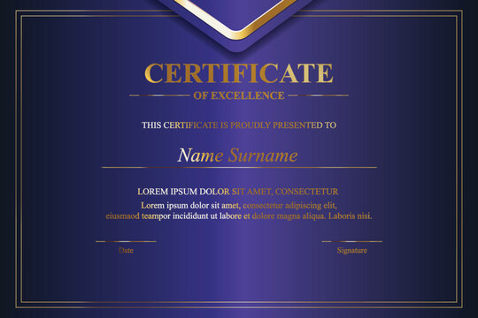 Gold-edged purple certificate template
