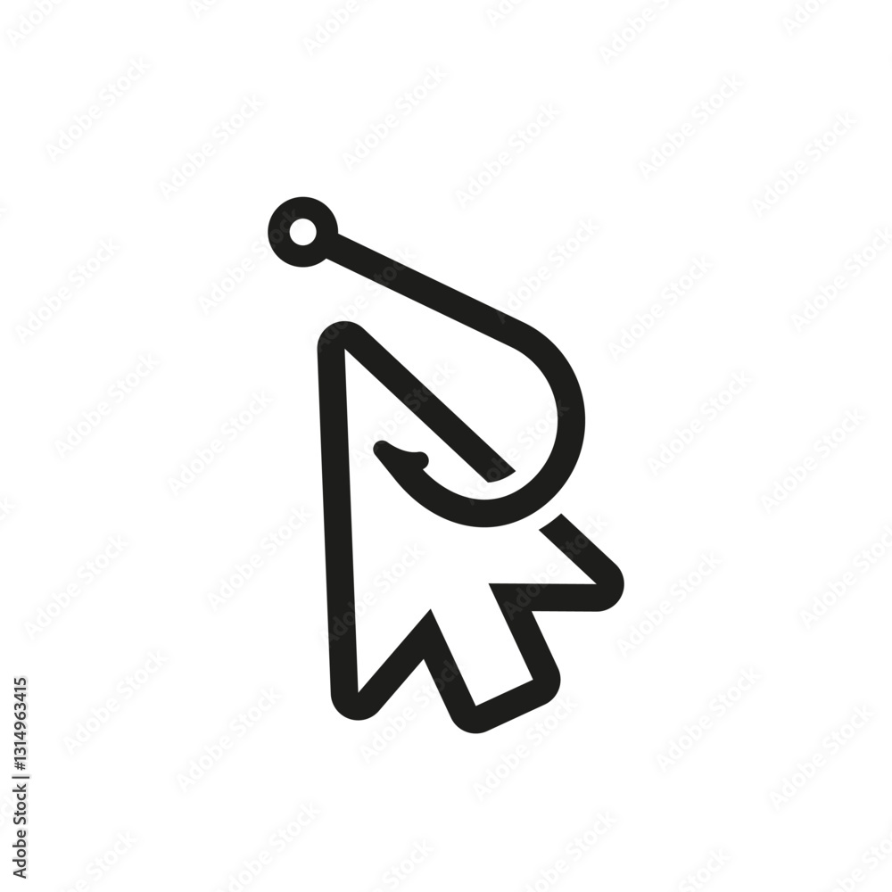Poster a straightforward black cursor icon featuring a thin outline and distinctively pointed arrow design.