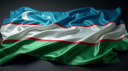 Uzbekistan national flag Official state symbol of country.