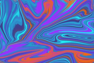 Vibrant Abstract Fluid Art – Dynamic Swirls in Blue, Purple, and Orange, Creating a Mesmerizing Marbled Pattern for Eye-Catching Creative Backgrounds and Artistic Design Inspirations