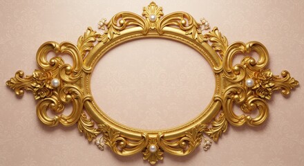 Rococo Golden Frame with Decorative Motifs