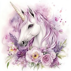 Naklejka premium Beautiful unicorn character in Spring