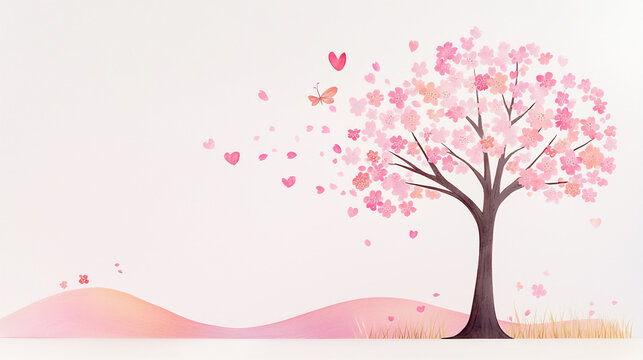 natural light P Tree with cherry blossoms spr