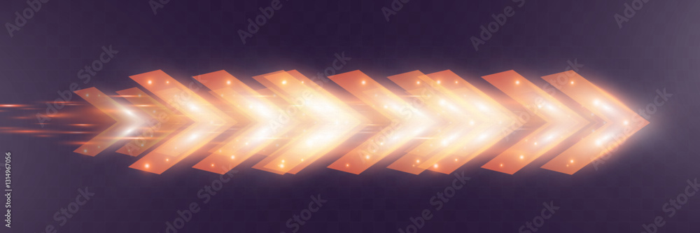 Poster futuristic speed background with glowing arrows, motion blur, digital technology concept, fast-movin
