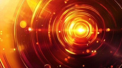 Obraz premium Abstract vibrant concentric circles of warm light
