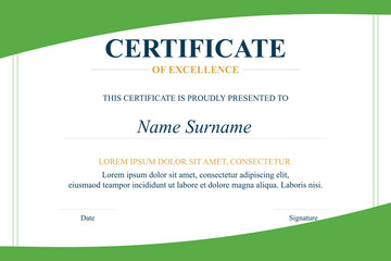 Green Excellence Certificate Award Template