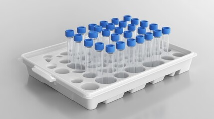 Fototapeta premium Sterile vaccine vials with syringes arranged on a clean medical tray.