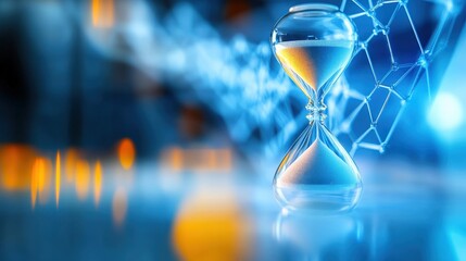 Timekeeping concept abstract setting hourglass image digital environment close-up view time and science theme