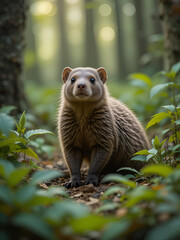 Obraz premium Ruddy mongoose in forest