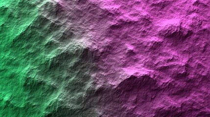 Abstract textured mountains in vibrant green and pink gradient. Use for background